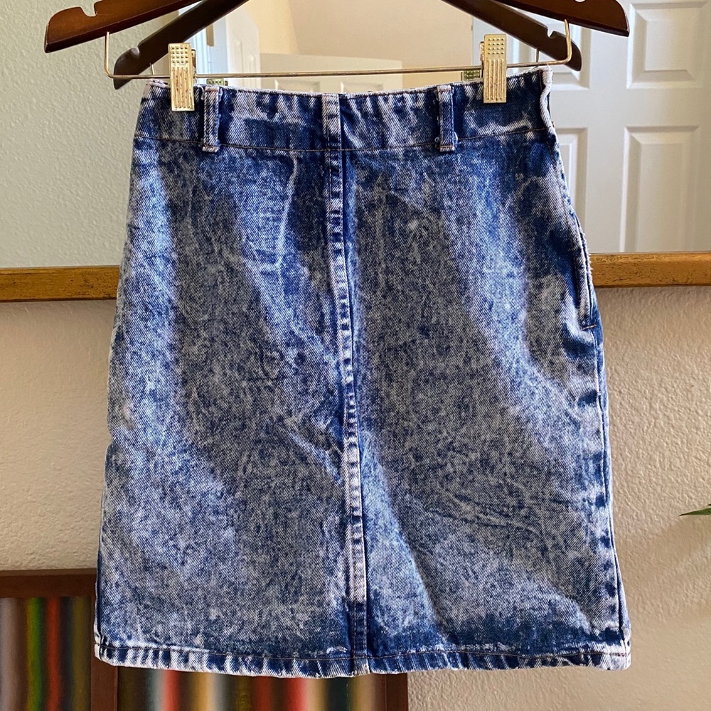 Vintage ✨ BONGO High-waisted Acid Wash Denim Skirt